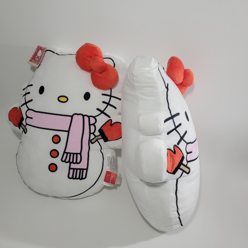 2 New Large Hello Kitty Festive Snowman Pillows - Picture 12 of 13